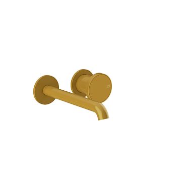 Gessi Origini Смеситель для раковины настенный встраиваемый, однорычажный, излив 171-201 мм., в компл с отделочной вставкой, Glossy Ocra