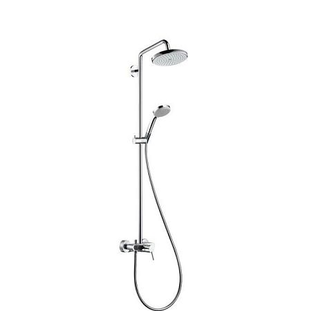 Смеситель для душа Hansgrohe Croma Душевая система Showerpipe: верхний душ 220 1jet, ручной душ, штанга для душа, держатель для душа, цвет: хром