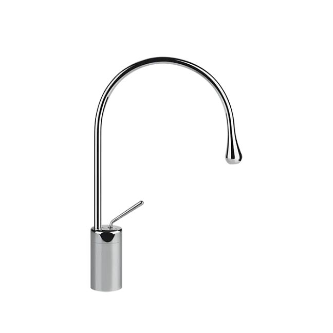 Gessi Goccia Смеситель для раковины на 1 отверстие, высокий, излив 244мм R=125, хром