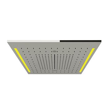 Gessi Rettangolo Colour Верхний душ 500х500 мм., встраиваемый в потолок, 3 режима, хромотерапия, внешняя часть, Mirror Steel
