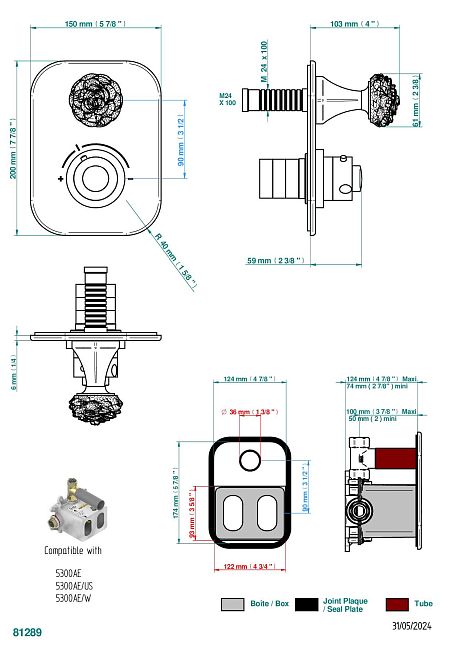 Ручки регулировки THG Camelia Clear crystal для термостата THG с вентилем арт.5300AE