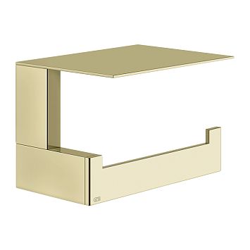 Gessi Rettangolo Настенный держатель для туалетной бумаги с крышкой, Brass Brushed PVD