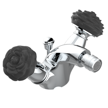 Смеситель для биде THG Camelia Black Crystal на одно отверстие с поворотным аэратором и донным клапаном