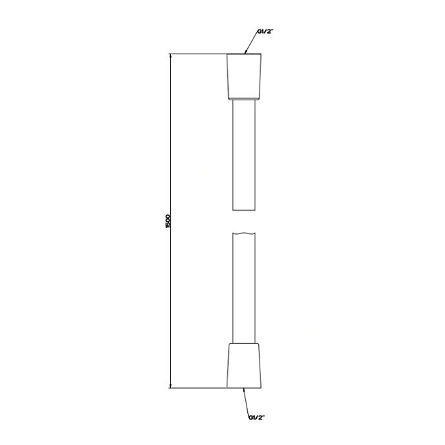 Gessi 316 Шланг Darkflex, для ванны с коническим соединением на 1/2, длина 150 см, steel brushed
