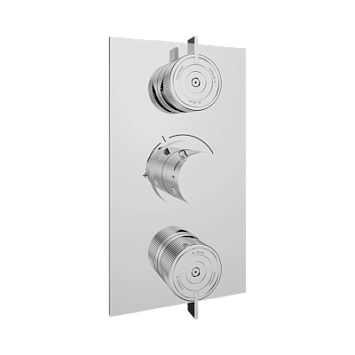 Накладка с ручкой регулировки THG Zoom.7 температуры и двумя маховиками для термостатического смесителя 5400AE