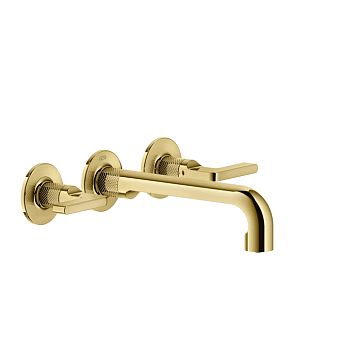 Gessi Inciso Встраиваемый смеситель для раковины на 3 отверстия с изливом 210-190мм (внешние части), золото