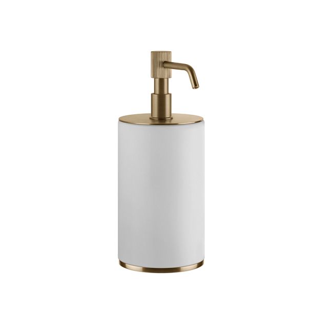 Gessi Venti20 Дозатор для жидкого мыла настольный, белый, фурнитура Warm Bronze Br. PVD
