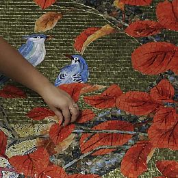 Художественное панно из мозаики Красные листья Art&Natura купить в Москве: интернет-магазин StudioArdo