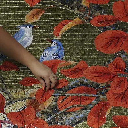 Художественное панно из мозаики Красные листья Art&Natura