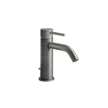 Gessi 316 Смеситель для раковины на 1 отверстие с донным клапаном, излив 123мм, steel brushed