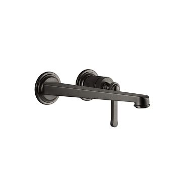 Gessi Venti20 Смеситель для раковины настенный, встраиваемый, однорычажный, излив 243 мм., внешняя часть, Black Metal Brushed PVD