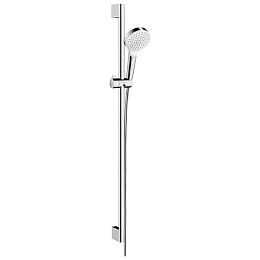 Душевой набор Hansgrohe Crometta Vario Unica: штанга 900mm, ручной душ, 1jet (Rain), EcoSmart, шланг, цвет: белый/хром купить в Москве: интернет-магазин StudioArdo