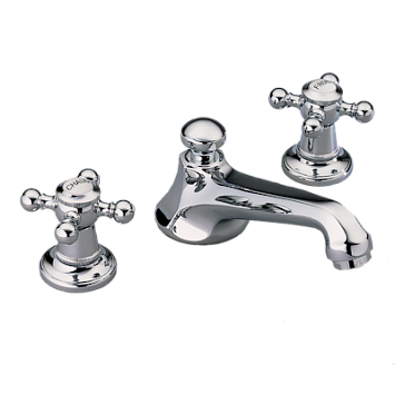 Смеситель THG Charleston  для раковины на три отверстия устанавливаемый на борту с донным клапаном