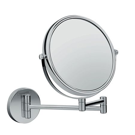 Зеркало для бритьяHansgrohe Logis UA, d180мм, настенное, поворотное, цвет: хром