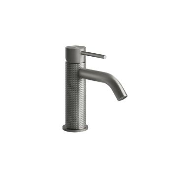 Gessi 316 Смеситель для раковины на 1 отверстие, без донного клапана, излив 123мм, steel brushed