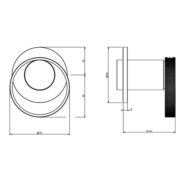Gessi Anello Встраиваемый однорычажный смеситель на 1 выход, Black Metal Brushed PVD