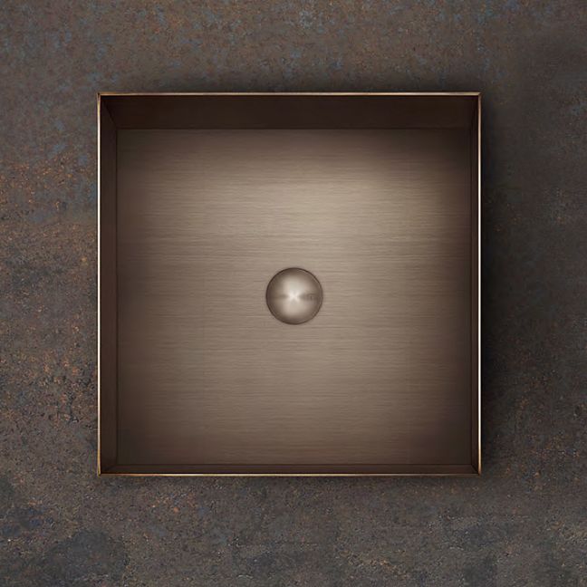 Gessi 316 Раковина 400x400 мм., для установки на столешницу, без перелива, нержавеющая сталь, Copper Brushed PVD