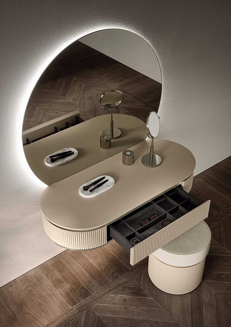 Комплект мебели Oasis Naos, напольный, Столешница с покрытием Purefeel , Отделка: Матовый лакированный цвет "Tortora Elegance"/ Сатиновый никель