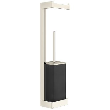 Gessi Rettangolo Стойка настенная с держателем для туалетной бумаги и ершиком черным, Warm Bronze Br PVD
