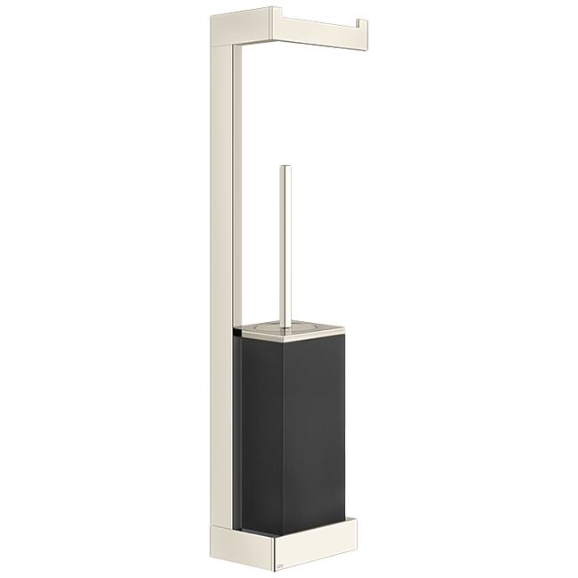 Gessi Rettangolo Стойка настенная с держателем для туалетной бумаги и ершиком черным, Warm Bronze Br PVD