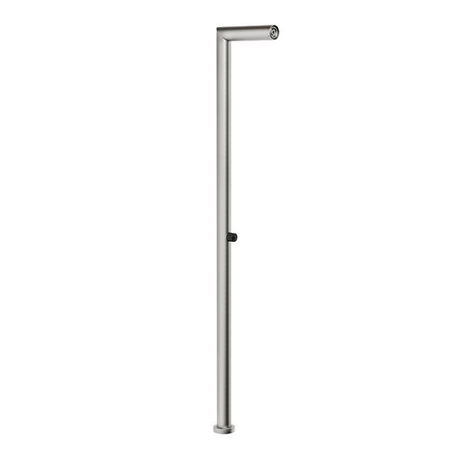 Gessi Outdoor Душевая стойка для установки на улице, напольная, на 1 выход, без ручки и верхнего душа, внешняя часть, Steel Brushed
