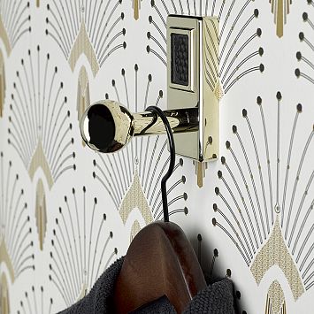 THG Metropolis Cristal Noir Крючок одинарный, подвесной, цвет: Soft Gold