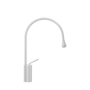 Gessi Goccia Смеситель для раковины на 1 отверстие, высокий, излив 244мм R=125, белый