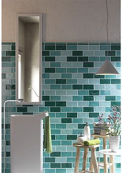 Керамическая плитка Tonalite Krakle Tavella Turchese 7,5X15 Lucida