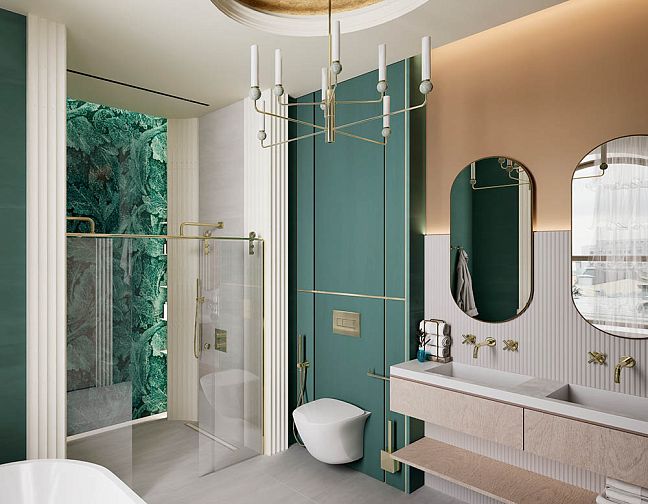 Керамогранит Emil Ceramica Tele Di Marmo Revolution Acanto Verde Saint Denis Lappato 120x278