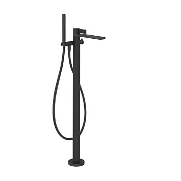 Gessi Inverso Rigato Внешняя часть напольного смесителя для ванны с перекл и ручным душем , Matte Black