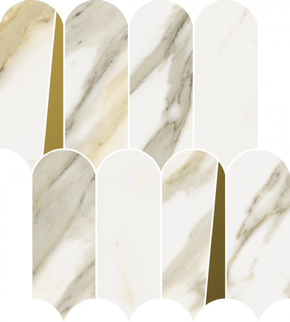 Italon Керамогранитная мозаика Stellaris Calacatta Gold Elegant 32,5x36,1x0,9 Матовая