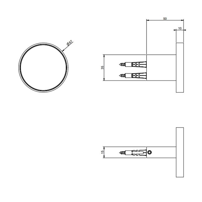Gessi Origini Крючок настенный. В комплект входит отделочная вставка., Black Metal Brushed PVD