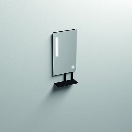 Зеркало Kerasan Mirrors  45x86cм, с черной матовой полкой, с LED подсветкой и сенс выкл.