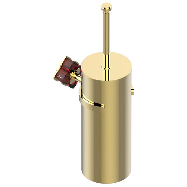 THG P&eacute;tale de cristal rouge Ёршик для туалета, подвесной, цвет: золото/красный хрусталь