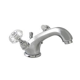 Nicolazzi Teide Смеситель для раковины с донным клапаном, ручки Crystal handle, цвет: хром купить в Москве: интернет-магазин StudioArdo