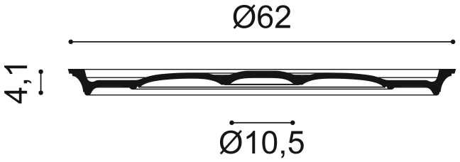 Декоративный элемент Orac Décor R76 пуротач 62,0 x 62,0 x 4,1