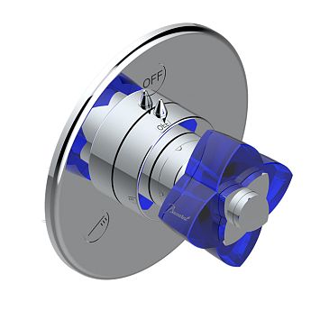 THG Pétale de cristal bleu Переключатель встраиваемый, внешняя часть, цвет: хром