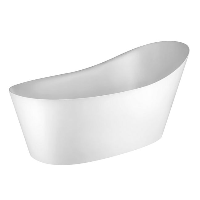 Gessi Cono Ванна отдельностоящая из материала Cristalplant, со сливом, белый матовый