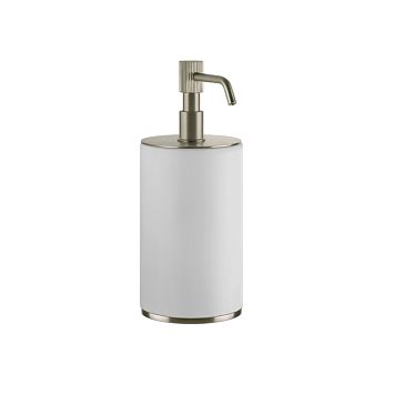 Gessi Venti20 Дозатор для жидкого мыла настольный, белый, фурнитура Finox Brushed Nickel