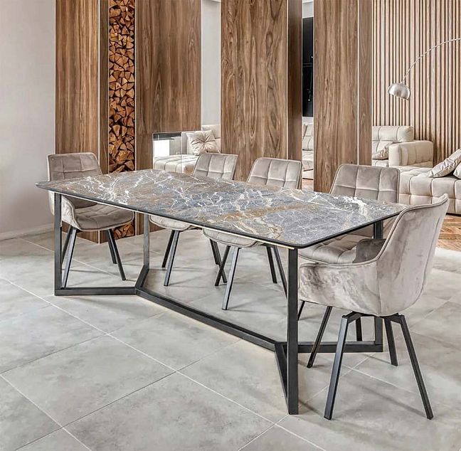 Стол ART NATURA Casa Tavoli RACHMANINOFF 2000х1000мм; столешница Rettangolo, мрамор - Carnico Brera