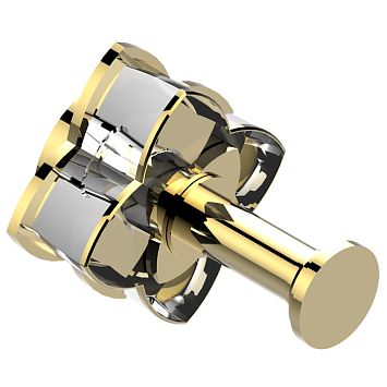 THG P&eacute;tale de cristal clair liser&eacute; dor&eacute; Крючок подвесной, длинный, цвет: золото/прозрачный хрусталь