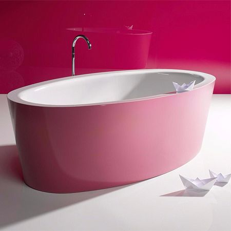 BETTE Home Ванна отдельно стоящая OVAL SILHOUETTE 180х100 см, с самооч покрытием BetteGlasur  Plus,2-х цветная 352 - внутри белый-снаружи виолет
