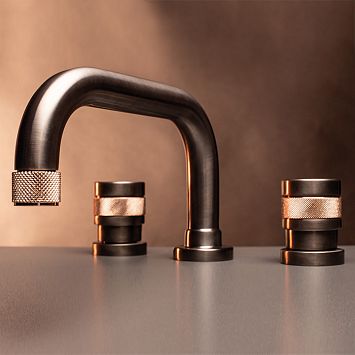 Nicolazzi Khady Смеситель для раковины на 3 отв., цвет: Black Nichel/Rose Gold