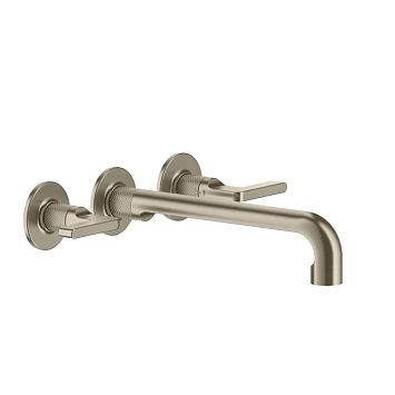 Gessi Inciso Встраиваемый смеситель для раковины на 3 отверстия с изливом 255-235мм (внешние части), Finox Brushed Nickel