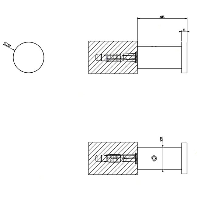 Gessi 316 Крючок настенный, steel brushed