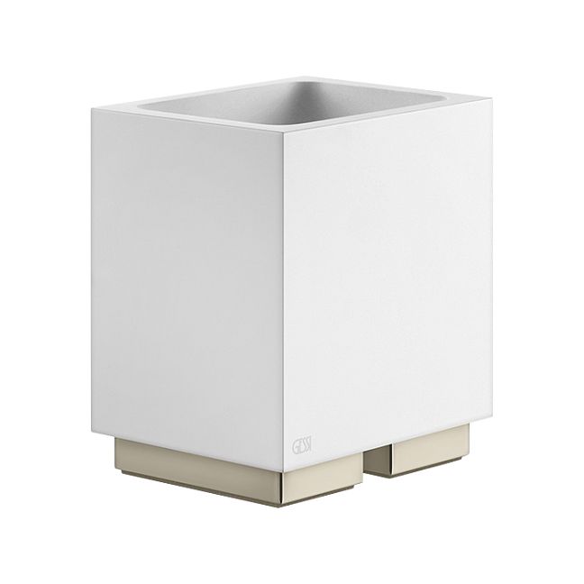 Gessi Rettangolo Стакан настольный белый, Warm Bronze Br PVD