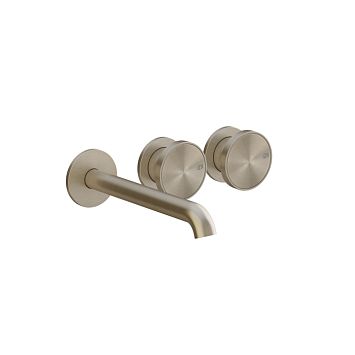 Gessi Origini Смеситель для раковины встраиваемый с изливом на 3 отв, в компл с отд вставкой, Finox Brushed Nickel (внешняя часть)