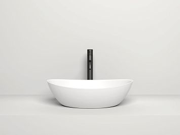 Раковина накладная Salini Noemi S-Sense 56 см 1101103G из литьевого мрамора, глянцевая белая