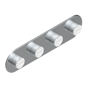 Термостат THG Yoko Ice Комплект отделки для 4 настенных вентилей на монтажной пластине