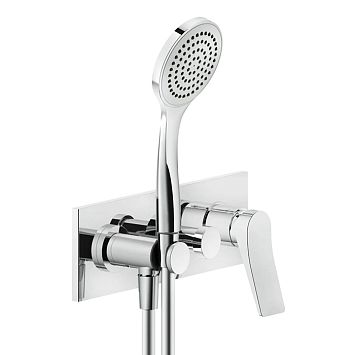Gessi Rilievo Встраиваемый смеситель для душа на 2 источника, с душевой лейкой и переключателем (внешние части), хром